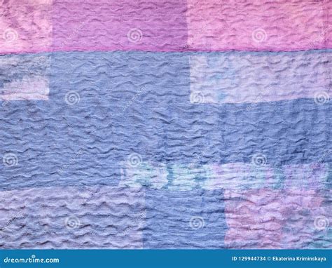 Blue Fabric on Patchwork Cloth Stock Photo - Image of handmade ...