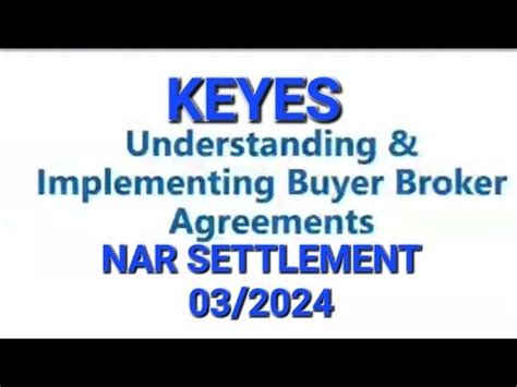 UNDERSTANDING BUYER BROKERS AGREEMENT NAR SETTLEMENT Michael And