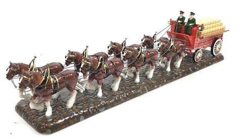 Lot - Department 56 Snow Vintage Budweiser Clydesdales