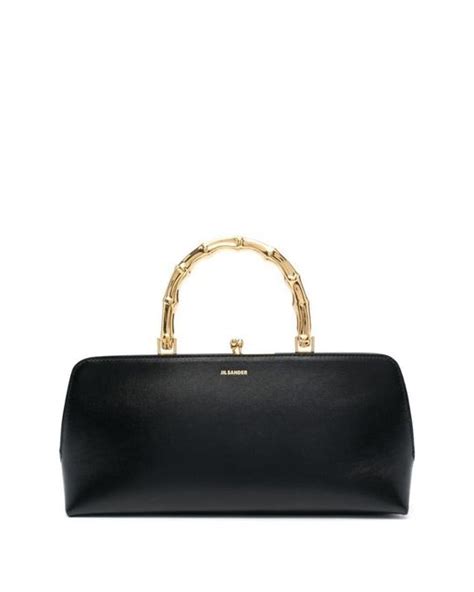 Jil Sander Goji Leather Tote Bag In Black Lyst