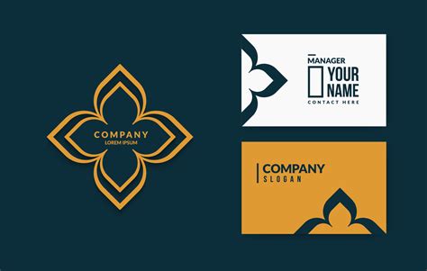 Minimal thai pattern logo design with luxury business card template 4604532 Vector Art at Vecteezy