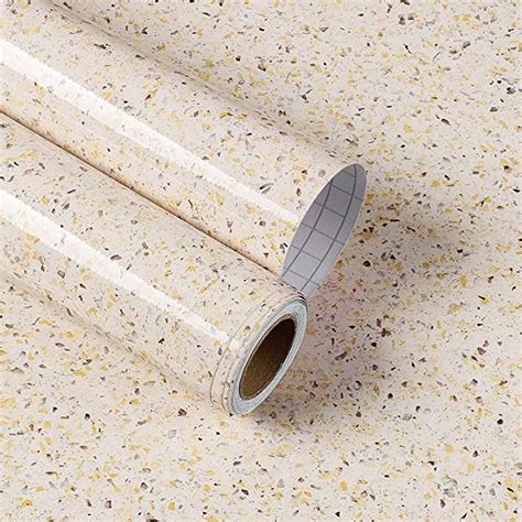 Yenhome 177x80 Granite Countertop Contact Paper Waterproof Beige Granite Contact Paper Peel