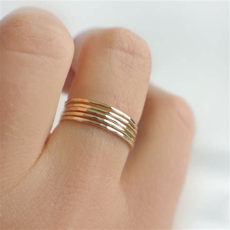 Thin Gold Band Simple 14K Gold Ring - Etsy