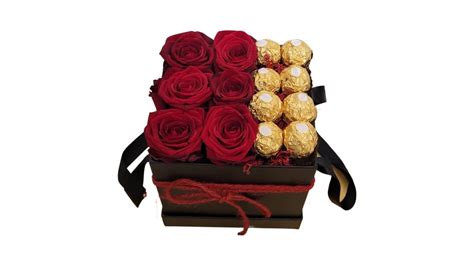 Sweet Rosen Blumen Box Mit Rocher Oder Raffaelo Blumen Meister Gallus