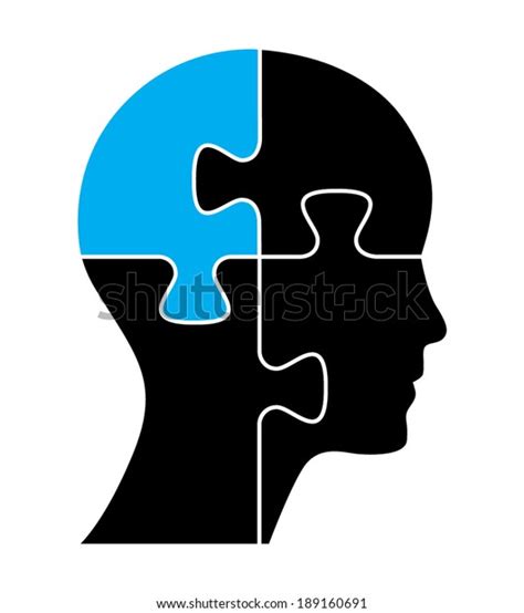 Human Head Puzzle Pieces Stock Vector Royalty Free 189160691