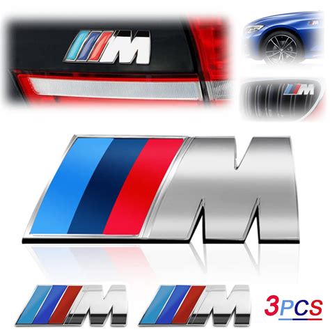 Buy 3PCS M Badge Rear Emblems Fender Side Emblems Front Grille Bumper