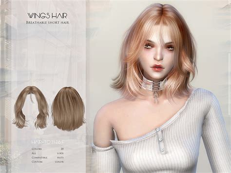 The Sims Resource Wings To1128 Breathable Short Hair