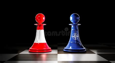 Austria and NATO Relations, Chess Pawns with Flags - 3D Illustration ...