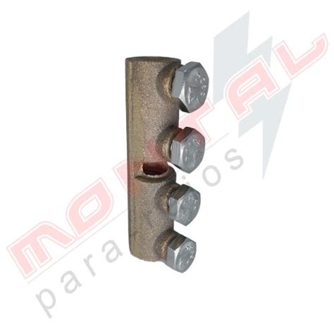 CONECTOR DE EMENDA MEDIÇÃO BRONZE 4 PARAFUSOS INOX Montal Para Raios