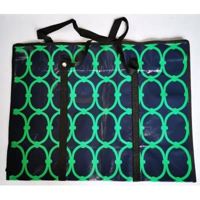 Beg Berzip Guni Besar Corak Warna Menarik Laundry Eco Foldable Bag Army