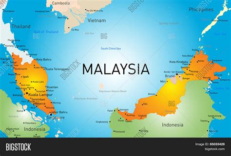 Vector Map Malaysia Vector & Photo (Free Trial) | Bigstock