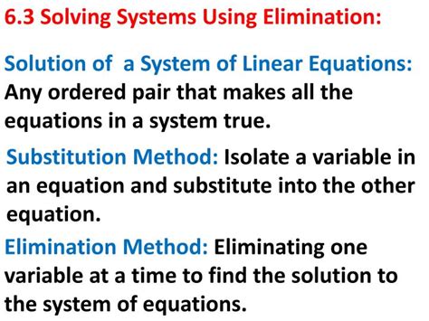 Solving Systems Of Equations By Elimination Ppt Tessshebaylo