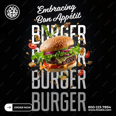 burger poster template premium ai generated psd