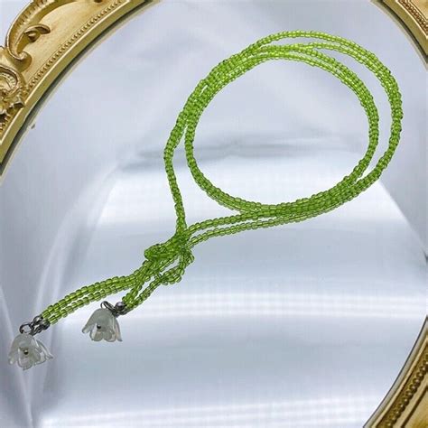 Delicate Clavicular Chain Accessory Chic Green Glass Beaded Necklace