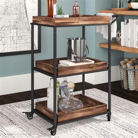 17 Stories Metal Bar Cart Reviews Wayfair