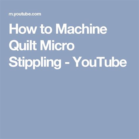 How To Machine Quilt Micro Stippling YouTube