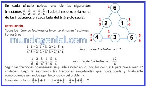 En cada círculo coloca una de las siguientes fracciones 1 6 1 3 1 2