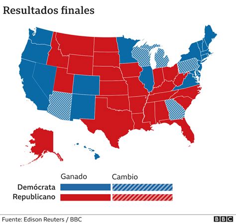 El Mapa Que Muestra Los Resultados De Las Elecciones De Los Estados Unidos