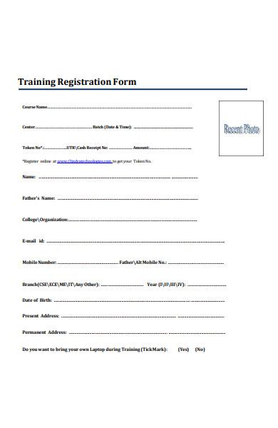 FREE 46 Training Form Samples PDF Word Google Docs Excel