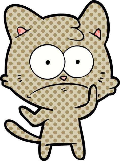 Cartoon Nervous Cat 12456958 Vector Art At Vecteezy