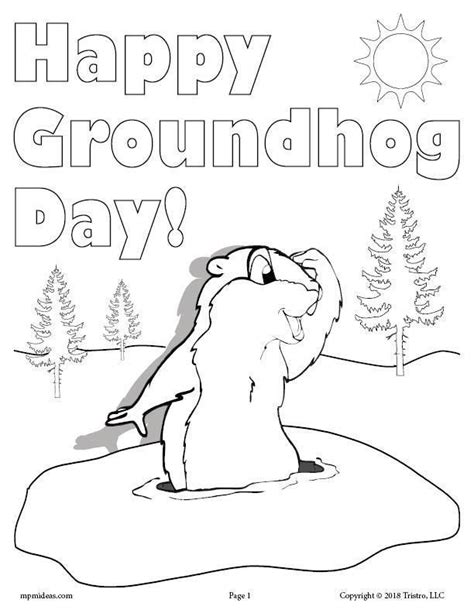 Groundhog Day 2024 Coloring Pages