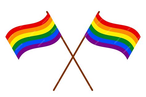 Premium Vector Two Bright Crossed Rainbow Flags Symbolizing