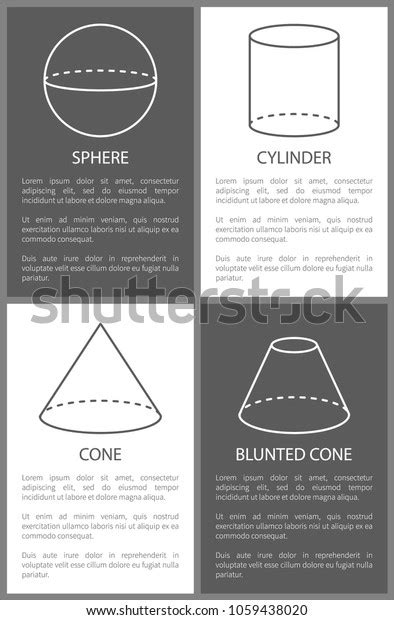 Sphere Cylinder Cone Blunted Cone Geometric Stock Vector Royalty Free