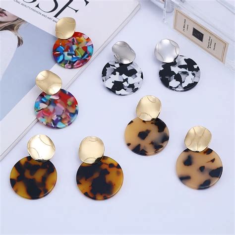 Chimza Boucles D Oreilles Clipser En Ac Tate De Carapace De Tortue Pour