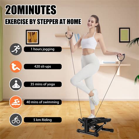 Steppers For Exercise Mini Stair Stepper Machine With Resistance Bands 330lbs Twist Stepper