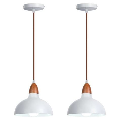 UNI 2 Pack Lustre Suspension Vintage Rétro Luminaire en Métal E27 19cm