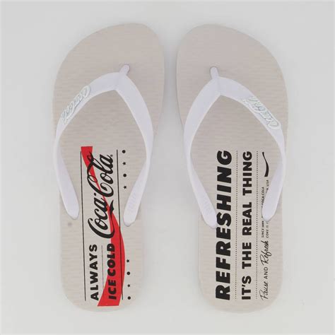 Chinelo Coca Cola Shoes Refreshing Stars Masculino Branco