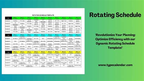 Free Printable Rotating Schedule Templates [Word, Excel]