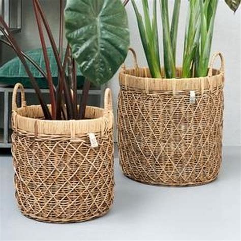 Riviera Maison Rustic Rattan Diamond Weave Basket Set Van 2 Sherlox