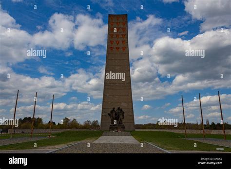 Soviet memorial tower at Sachsenhausen concentration camp memorial site ...