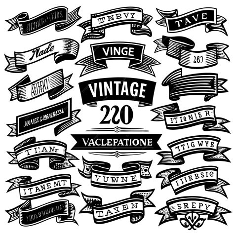 Set Of Vintage Ribbons Vector Premium Ai Generated Vector