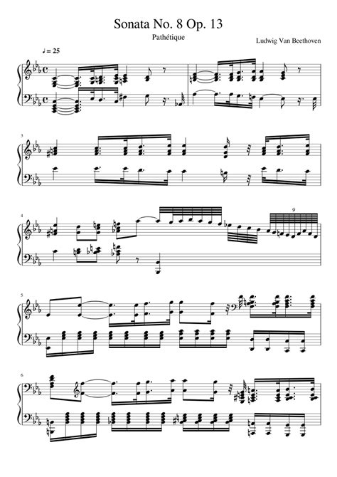 Beethoven Sonata No 8 Op 13 Pathétique Sheet Music For Piano Solo