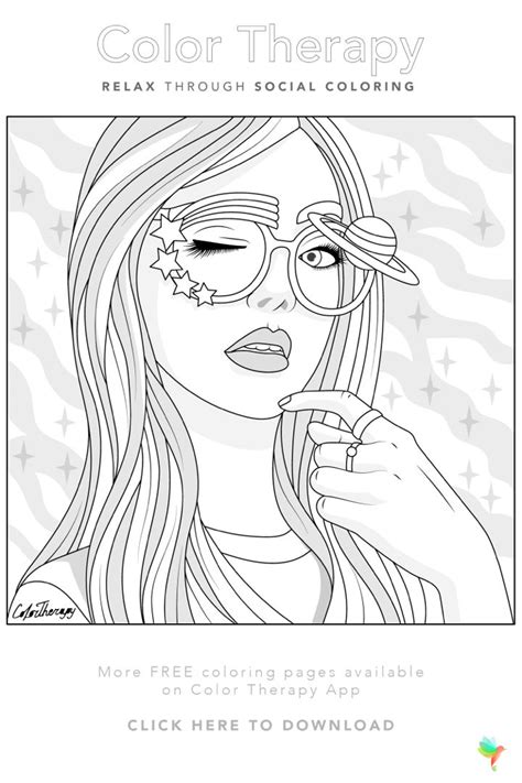 Color Therapy Gift Of The Day Free Coloring Template Coloring Book