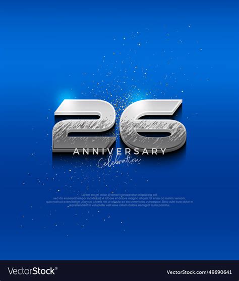 silver metallic design number  anniversary vector image