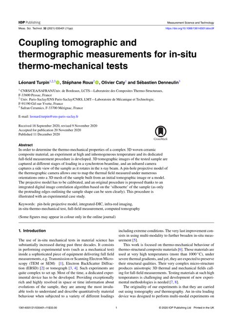 Coupling Tomographic And Thermographic Measurements For In Situ Thermo