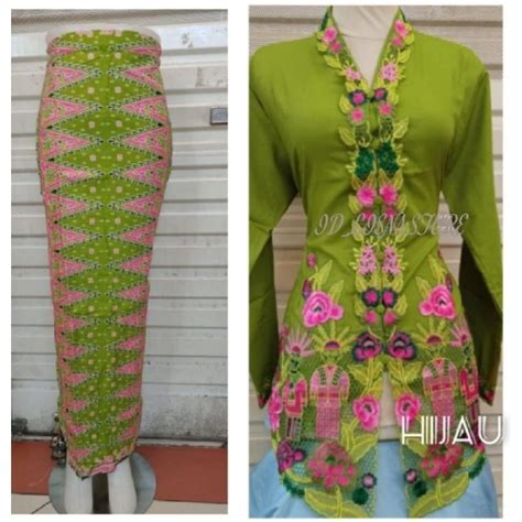 Jual Lk Setelan Kebaya Encim Motif Ondel Lengan Panjang Shopee Indonesia