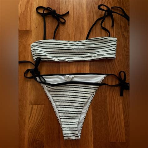 Sabo Skirt Swim Sabo Skirt Swim Black And White Striped Bikini Set