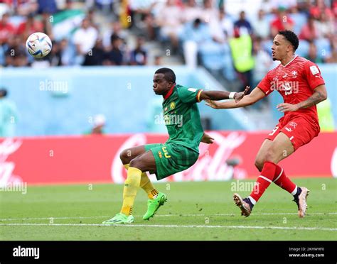 Al Wakrah Qatar 24th Nov 2022 Nouhou Tolo L Of Cameroon Vies With