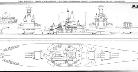 Navy Ship Uss Alabama Battleship Blueprint