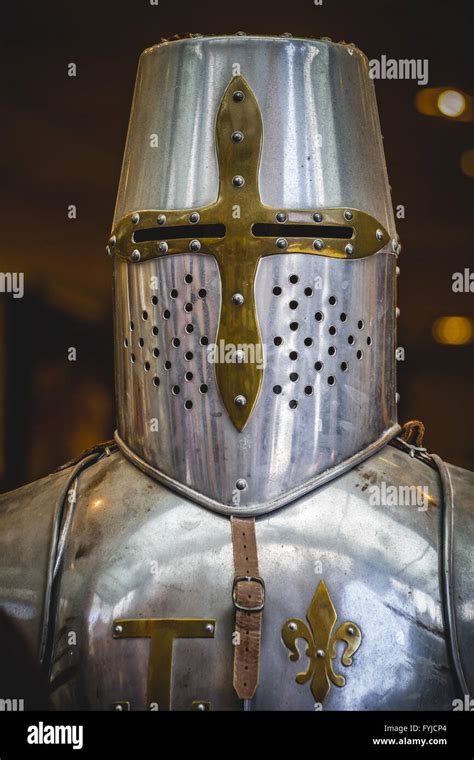 crusader, medieval armor made of wrought iron Stock Photo - Alamy