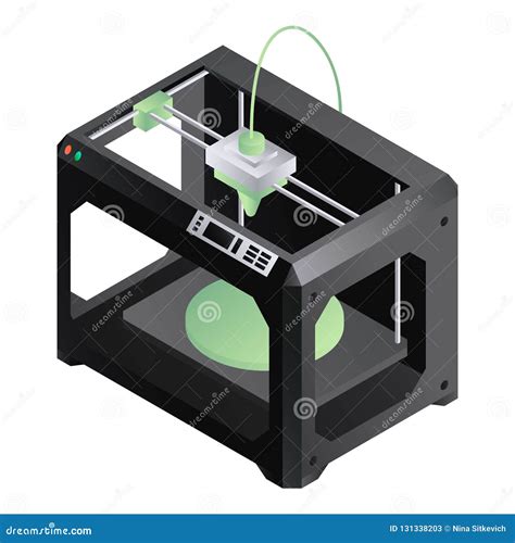 3d Printer Icon Isometric Style Stock Vector Illustration Of