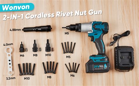 Amazon 2 IN 1 Cordless Rivet Nut Gun Set M5 M6 M8 M10