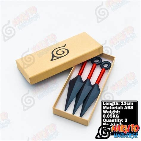 Naruto Kunai Set of 3 Red Basic - Naruto Universe Official