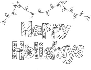 Happy Holidays Coloring Sheet Printable