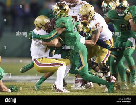 Boston Massachusetts Usa 21st Nov 2015 Notre Dame Safety Max Redfield 10 Sacks Boston