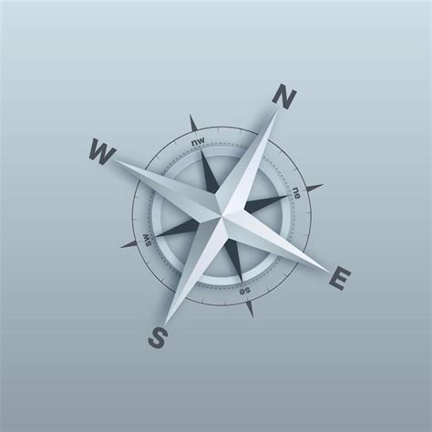 Premium Vector Compass 3d Blue Symbol Background